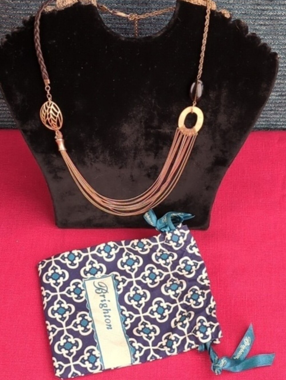 Vintage Brighton Necklace In Vintage Brighton Drawstring Bag